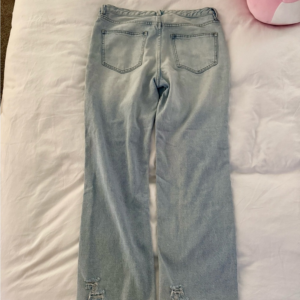 Free People Distressed Light Blue Jeans - Picture 3 of 4